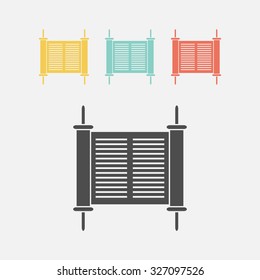Torah scroll silhouette icon.