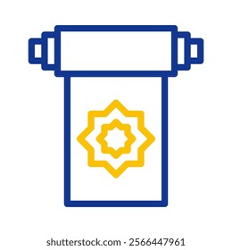 Torah scroll with star symbol. Concept of Judaism, religion, and spirituality.