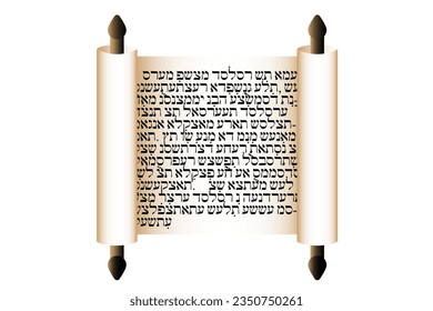 Torah scroll with text. Vector illustration. Eps 10.