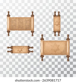 Torah Scrolls. The illustration is drawn by hand. Handmade. Vector