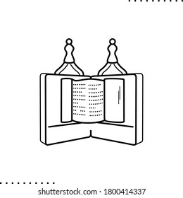 Torah scrolls vector icon in outline
