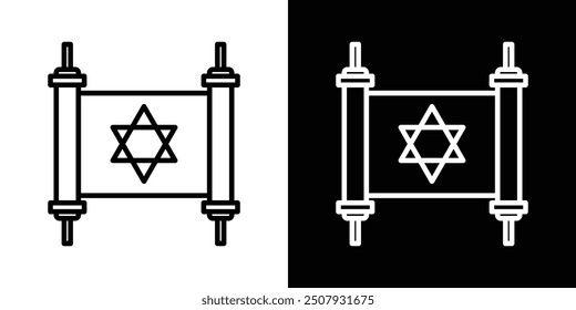 Torah thin line vector icon set.