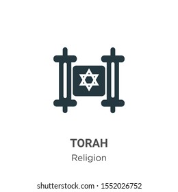 Torah vector icon on white background. Flat vector torah icon symbol sign from modern religion collection for mobile concept and web apps design.