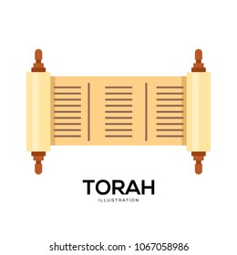 Torah vector illustration symbol object. Flat icon style concept design