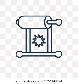 Torah vector outline icon isolated on transparent background, high quality linear Torah transparency concept can be used web and mobile