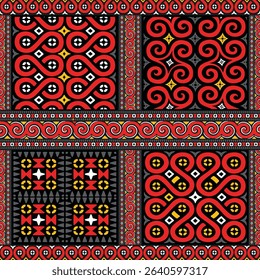 Toraja Seamless Pattern Vector, Traditional Sulawesi Motif	