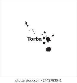 Torba Vanuatu map and black lettering design on white background