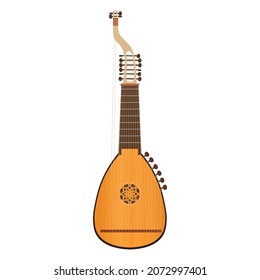  Torban musical instrument isolated on white background.Vector.