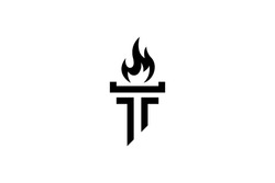Torch Abstract Logo In Minimalist Style
