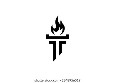 Torch abstract logo in minimalist style