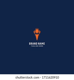 Torch Abstract logo template design in Vector illustration 