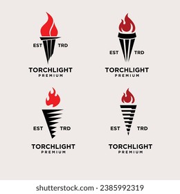 Torch abstract set icon design illustration Template