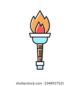 torch ancient greece color icon vector. torch ancient greece sign. isolated symbol illustration