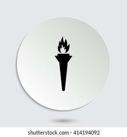 torch - black vector icon  with shadow