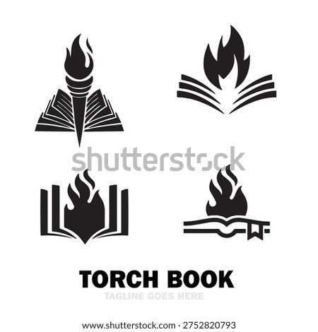 Torch book design set collection template