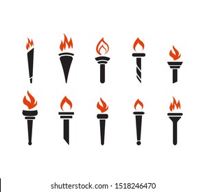 Torch collection set graphic design template vector