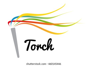 a torch with colorful strips using for sport competition presentation