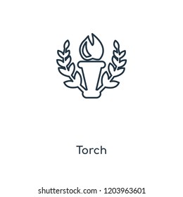 Torch concept line icon. Linear Torch concept outline symbol design. This simple element illustration can be used for web and mobile UI/UX.
