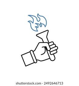 icono de línea de concepto de antorcha. Ilustración de elemento simple.diseño de símbolo de esquema de concepto de antorcha.