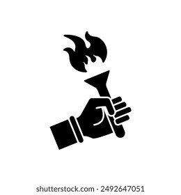 icono de línea de concepto de antorcha. Ilustración de elemento simple.diseño de símbolo de esquema de concepto de antorcha.