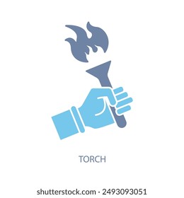 icono de línea de concepto de antorcha. Ilustración de elemento simple.diseño de símbolo de esquema de concepto de antorcha.