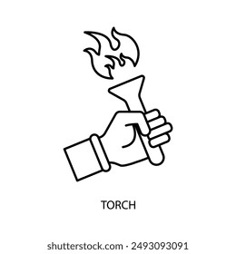 torch concept line icon. Simple element illustration.torch concept outline symbol design.