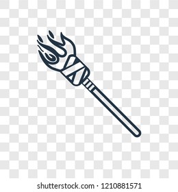Torch concept vector linear icon isolated on transparent background, Torch concept transparency concept in outline style