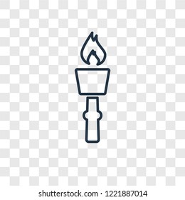 Torch concept vector linear icon isolated on transparent background, Torch concept transparency concept in outline style