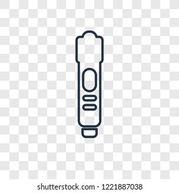 Torch concept vector linear icon isolated on transparent background, Torch concept transparency concept in outline style