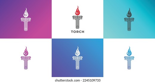 Die Torch mit Brandflamme Logo-Design
