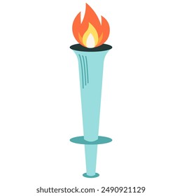 Taschenlampe mit flachem Feuer-Symbol