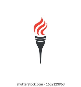 Torch fire flat icon vector