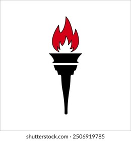 torch fire icon Vector icon set. Eiffel tower olympic torch, olympic flame icon.