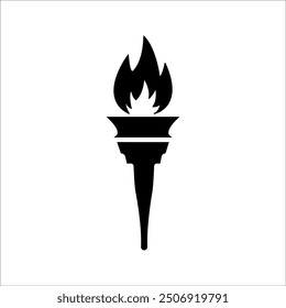 torch fire icon Vector icon set. Eiffel tower olympic torch, olympic flame icon.