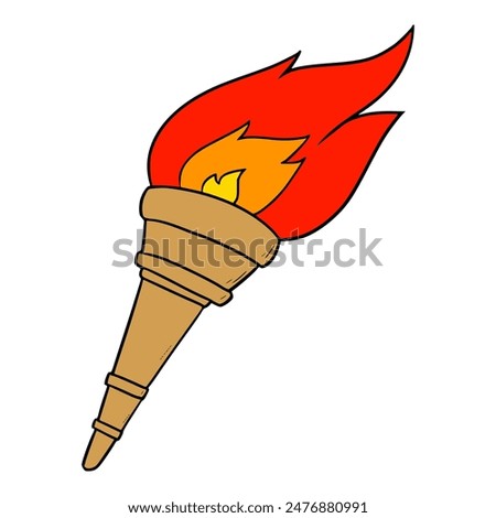 torch fire illustration hand drawn isolated vector
