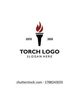 Torch, Fire logo design template vector illustration