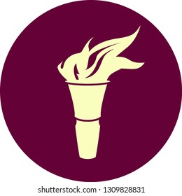 Torch with fire logo template symbol.Vector image