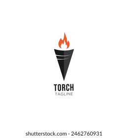 Torch fire logo vector design