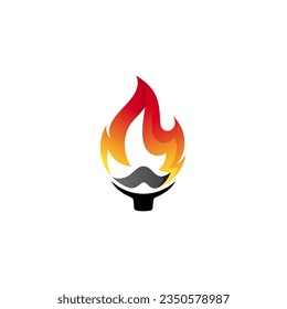 Torch fire logo vector icon, Olympic flaming torch logo, sport fire sign,