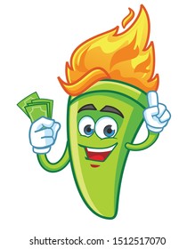 torch fire mascot character vector design