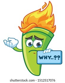 torch fire mascot character vector design