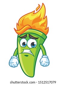 torch fire mascot character vector design