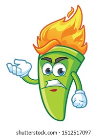 torch fire mascot character vector design