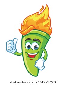 torch fire mascot character vector design
