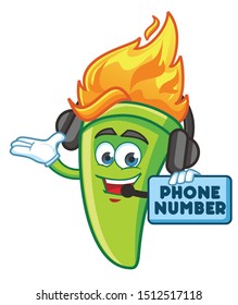 torch fire mascot character vector design