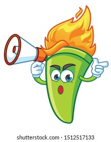 torch fire mascot character vector design