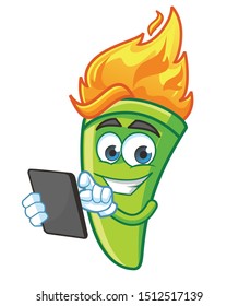 torch fire mascot character vector design