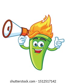 torch fire mascot character vector design