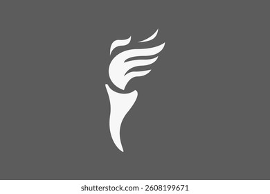 torch fire minimalist silhouette logo