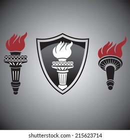 torch with fire signs and symbols 